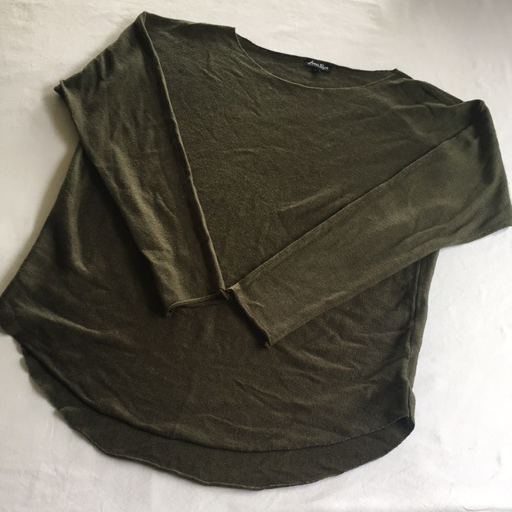 Anna Lane • Scoop Neck Green Long Sleeve